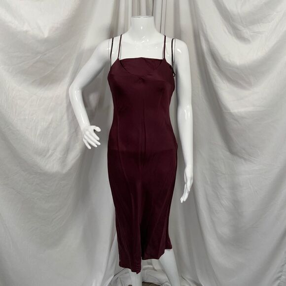 Adriano Goldschmied Wine Bloom Ruffle Bust Dress XS (D8) - Picture 1 of 6